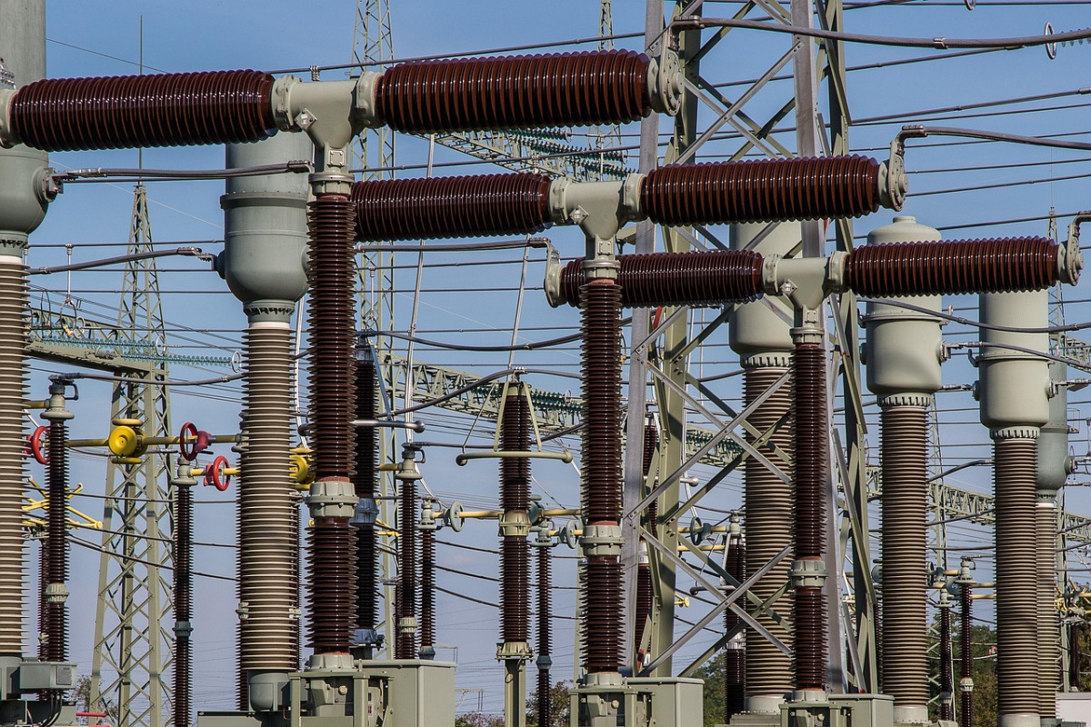 electrical substation power lines